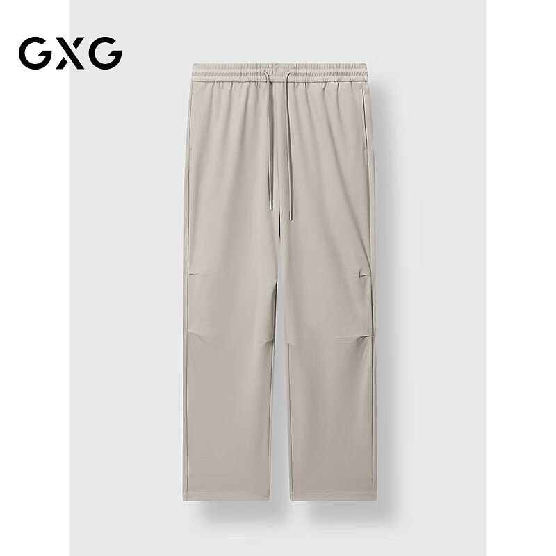 GXG男装 [商场同款]直筒长裤宽松休闲裤简约25夏新品G25X022082 卡其色 XL