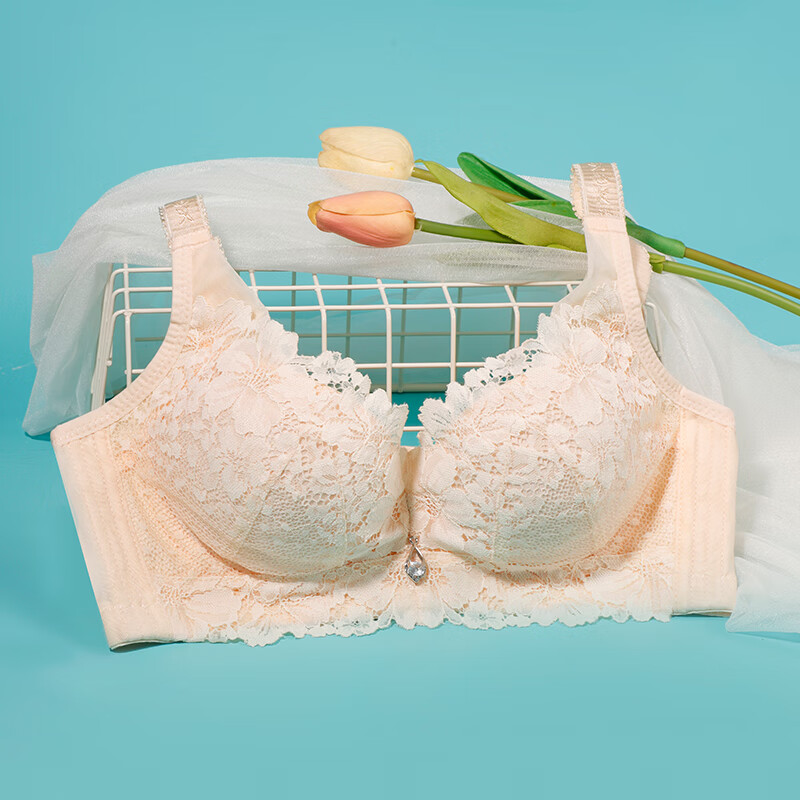 夏娃之秀夏娃之秀内衣女聚拢调整型收副乳小胸罩无钢圈文胸女蕾丝性感塑形 3684肤色 M 70A厚杯3.0C