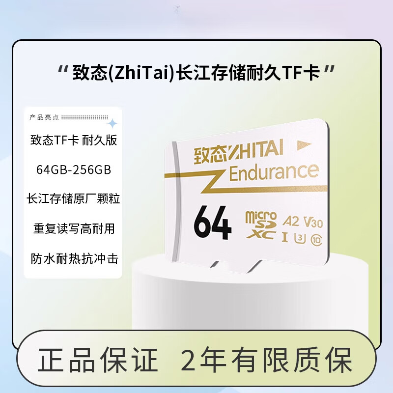 致态（ZhiTai）长江存储 256G Endurance 行车记录仪存储卡TF内存卡 白色 64GB