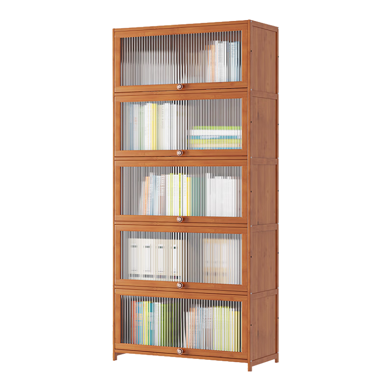 竹中生智落地書柜多功能家用書架客廳多層大容量儲物書櫥置物架簡約收納柜 （亞克力門）1層60