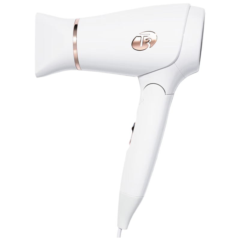 T3美国热销 compact 便携吹风机 可折叠电吹风 冷风锁定 家用 出差 旅行 节日礼物（赠转化插头）