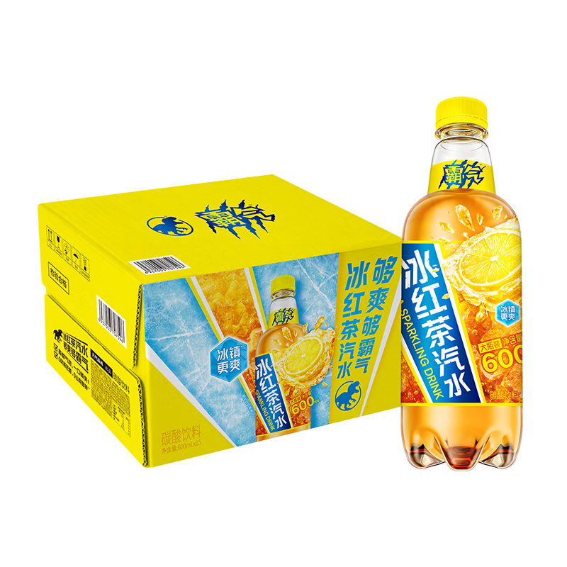 元气森林霸气 含糖汽水 冰红茶 600ml*15瓶