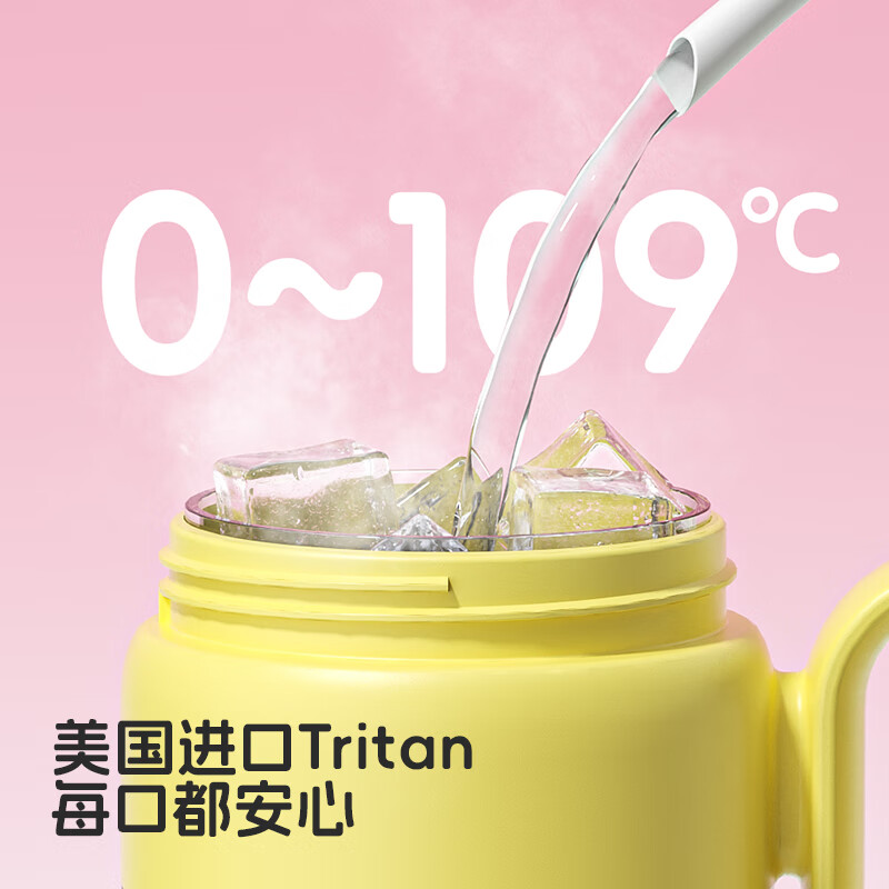 哈尔斯塑料杯耐高温食品级杯子泡茶水分离大容量高颜值tritan吸管杯女t 橘子茶海850ml