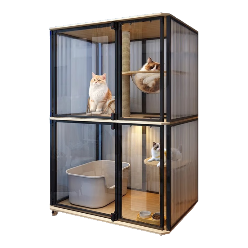 蔻丝全景猫笼别墅超大号家用猫柜带猫爬架猫窝一体木质 【御猫殿】SkyClimb Pro 130