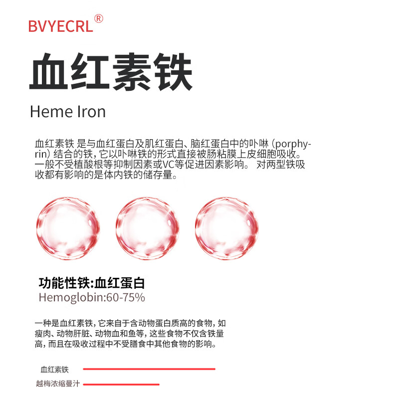 BVYECRL富铁软糖元气补铁女性补元素铁阿胶红枣无蔗糖补养气血蔓越莓软糖 5瓶(蔓越莓味,150粒)