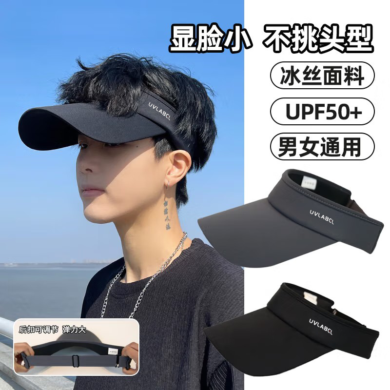 GRGN防晒帽子男女通用夏季遮脸显脸小防紫外线太阳帽跑步鸭舌空顶帽