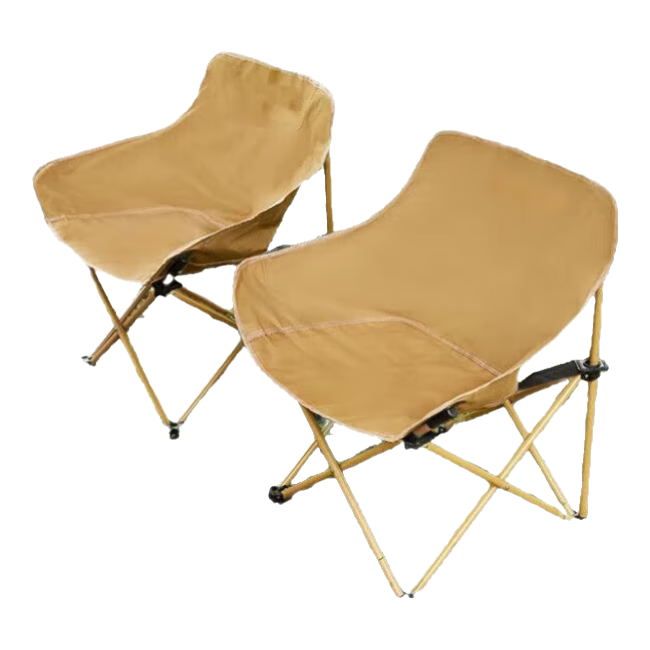 木丁丁 戶(hù)外折疊椅 月亮椅露營(yíng)旅行便攜小凳子釣魚(yú)懶人椅折疊沙灘寫(xiě)生椅 【卡其色 升級加棉款】