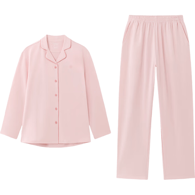 全棉时代男女士睡衣【7A抗菌软弹针织】情侣家居服套装