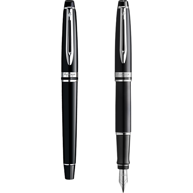 威迪文（WATERMAN）高端鋼筆 簽字筆 七夕禮物 教師節禮物 生日禮物 EXPERT金屬銀色炫灰墨水筆+墨水禮盒