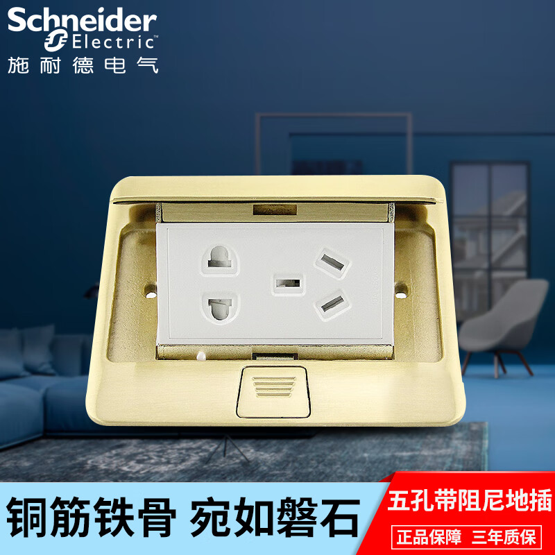 施耐德电气施耐德（阻尼）五孔地插座防水二三插座E226C10U_BAS 施耐德(阻尼)五孔地插座防水二三