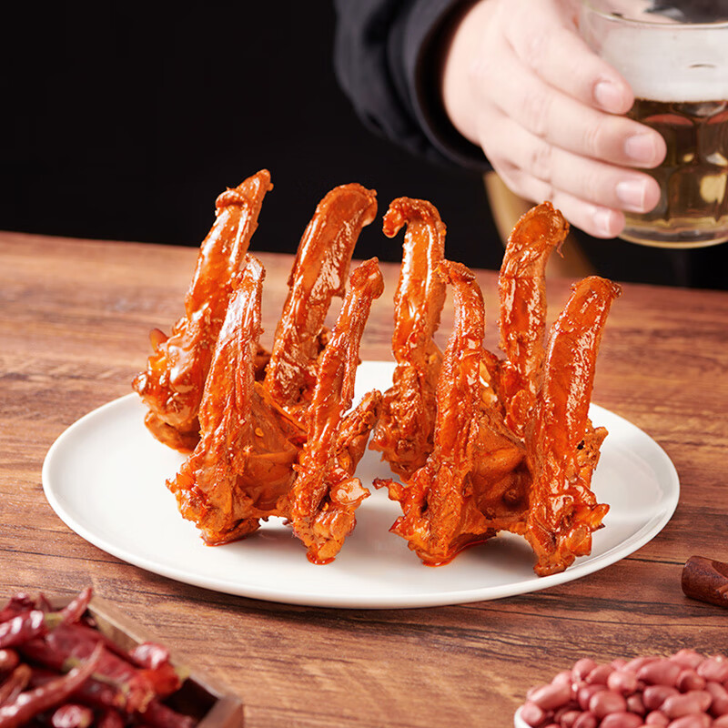 紫燕百味鸡孜然锁骨零食预制菜休闲卤味熟食即鸭肉网红鸭锁骨开袋51g