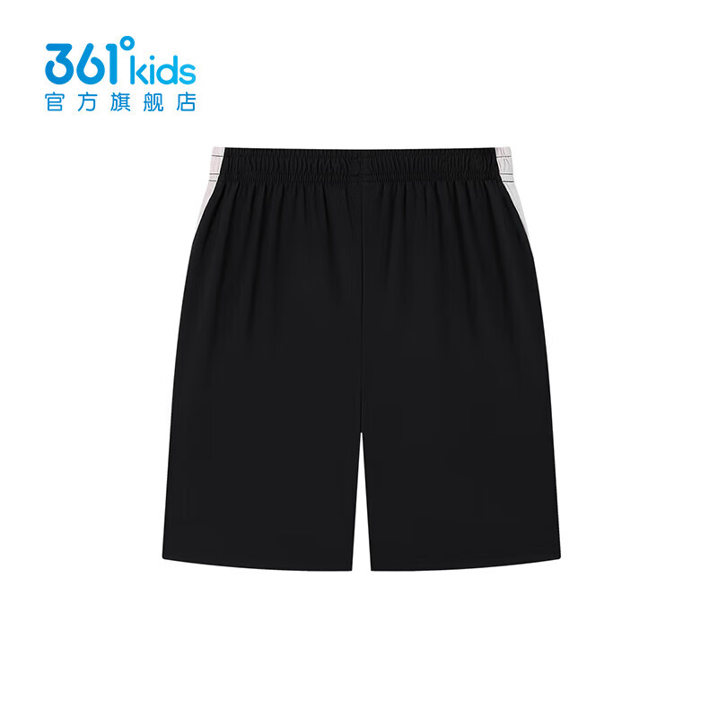 361°童装男女童运动针织五分裤年夏季新款通码裤子 经典黑/浅粉紫 130