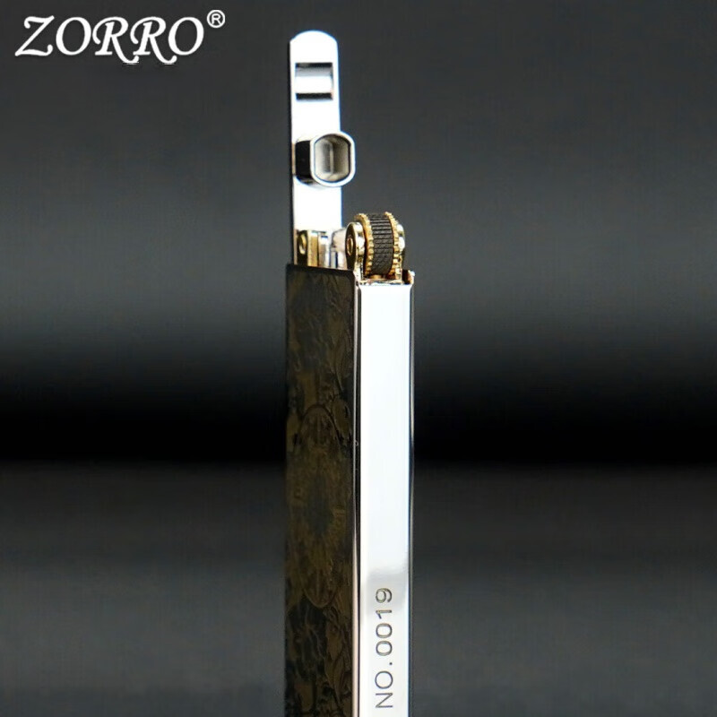 佐罗佐罗煤油打火机升降机白镍双色康斯坦丁753薄窄机创意男士礼物 133金+薄升降机白镍富贵牡丹Z753
