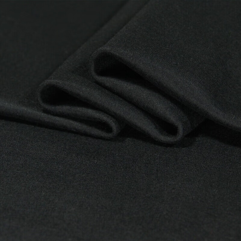 羊毛呢布料厚針織羊絨羊毛秋冬褲子布料毛呢西裝裙子服裝面料 黑色 【1米價(jià)】