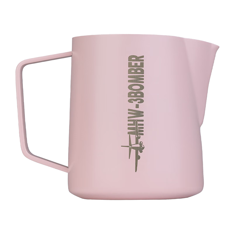 MHW-3BOMBER轟炸機(jī)拉花缸 鱷魚嘴拉花杯5.0 專業(yè)吧臺(tái)不銹鋼打奶缸櫻花粉