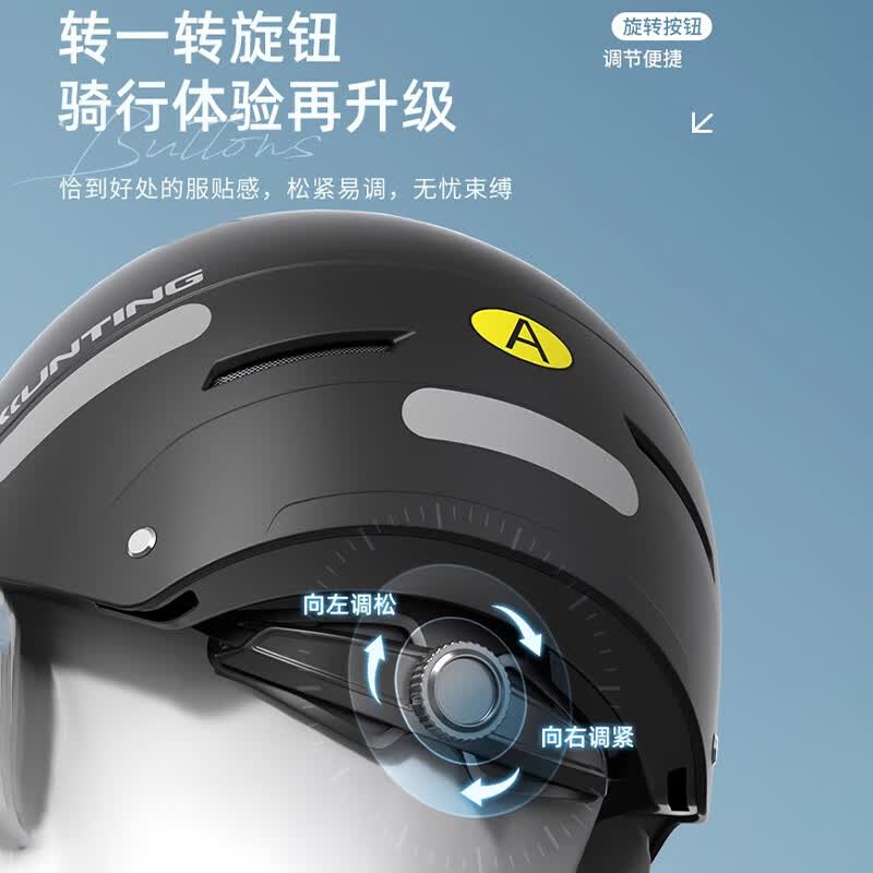 迅霆（XUNTING）特大号摩托车头盔男防晒3C认证夏季透气安全帽电瓶电动车大码半盔 3C大码 黑【短透+短茶】头围58-64cm