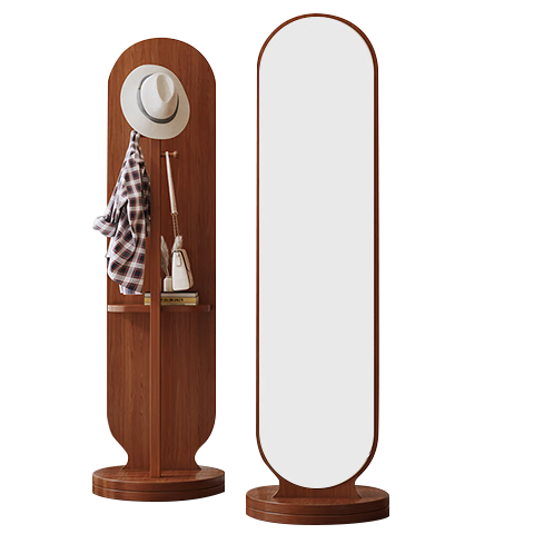 百亿补贴:全品屋穿衣镜可旋转全身落地镜家用卧室可移动立式试衣镜衣帽架一体镜子 胡桃棕36CM【旋转+储物+挂衣】 【送货上门 破损包赔】112.9元