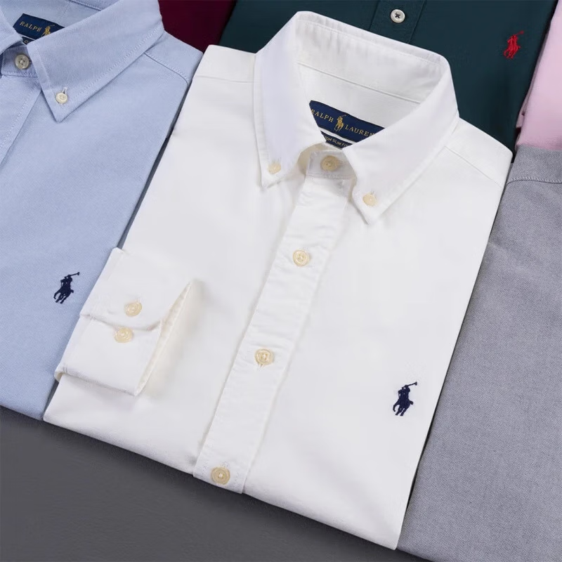 FAME RALPH LAUREN拉夫劳伦衬衫男春季新款纯棉长袖衬衣男美国保罗经典商务休闲上衣 白色 S