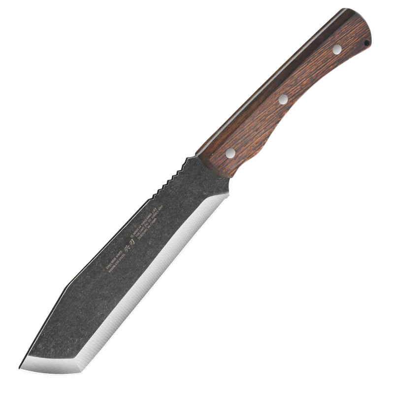 兴刃锻打砍柴刀加厚 不锈钢斩骨刀 鸡翅木刀柄 多功能户外露营刀具 锻打柴刀+皮套