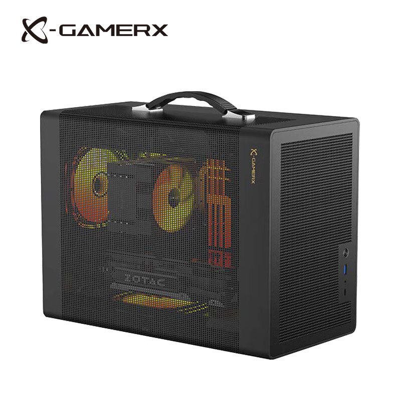 未知玩家P60机箱网孔版MATX电脑游戏主机Type-C手提便携式itx台式机桌面迷你小机箱 P60机箱 TYPE-C网孔版 黑色