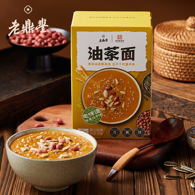 老鼎豐 油茶面 油炒面哈爾濱特色早餐醇香果仁甜油茶面東北經(jīng)典老式油茶 醇香果仁油茶500g