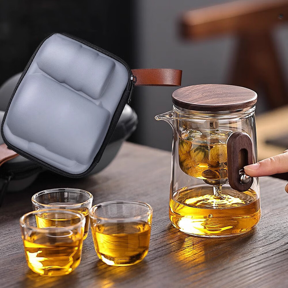 自像堂户外便携玻璃茶具套装轻悦旅行泡茶杯快客杯泡茶露营家用随身茶具