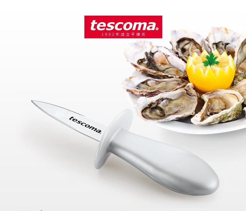 tescoma捷克 不銹鋼生蠔刀 加厚開(kāi)蠔刀殺魚(yú)牡蠣貝殼撬殼工具 白