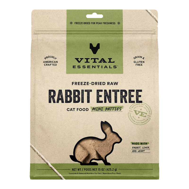 VE【官方】进口猫主食冻干生骨肉无谷幼猫猫粮成猫高蛋白肉饼226.8g 【强健体态】兔肉饼425g临期26/11