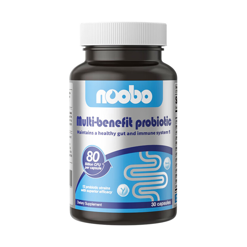 NOOBO美国进口800亿高活性肠胃益生菌成人中老年养胃调理肠道便秘减肥 800亿活性益生菌 30粒*2瓶 【推荐装】
