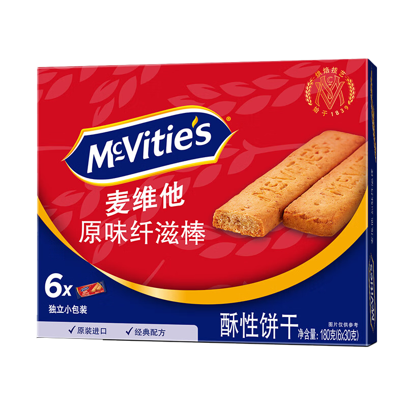 McVitie's��ά��ԭζȫ�����̰���������180g �����и���ʳ �칫�Ҿ۲ͷ���16.9Ԫ