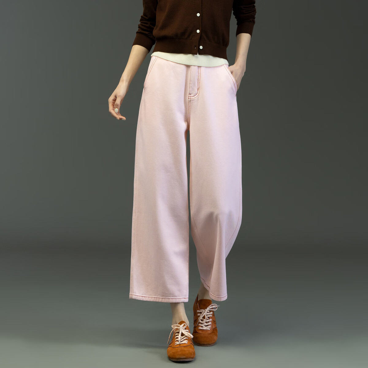 德玛纳【好彩牛YYDS】春秋新品高腰牛仔裤小个子八分阔腿裤女