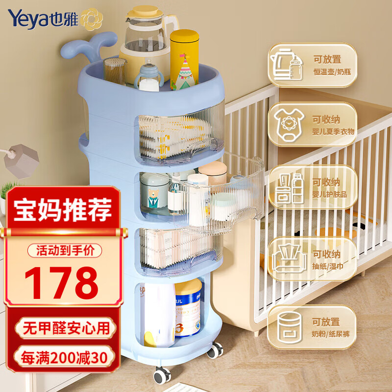 也雅奶瓶收納箱 晶透防塵兒童餐具收納箱輔食碗筷收納盒 【寶媽推薦 月子推車】晴空藍(lán)