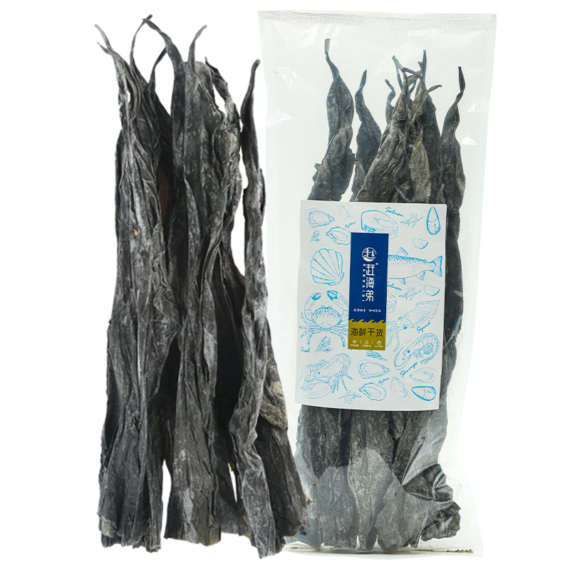 趕海弟 干海帶頭250g 長(cháng)頭根部昆布海帶板片 火鍋食材涼拌煲湯 海鮮干貨