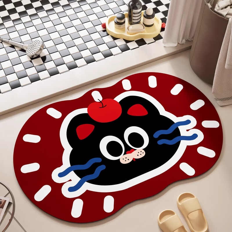 季象浴室吸水地垫卫生间厕所洗手间门口脚垫子家用卫浴入户进门防滑垫 GZN-弹簧狗 40x60 cm