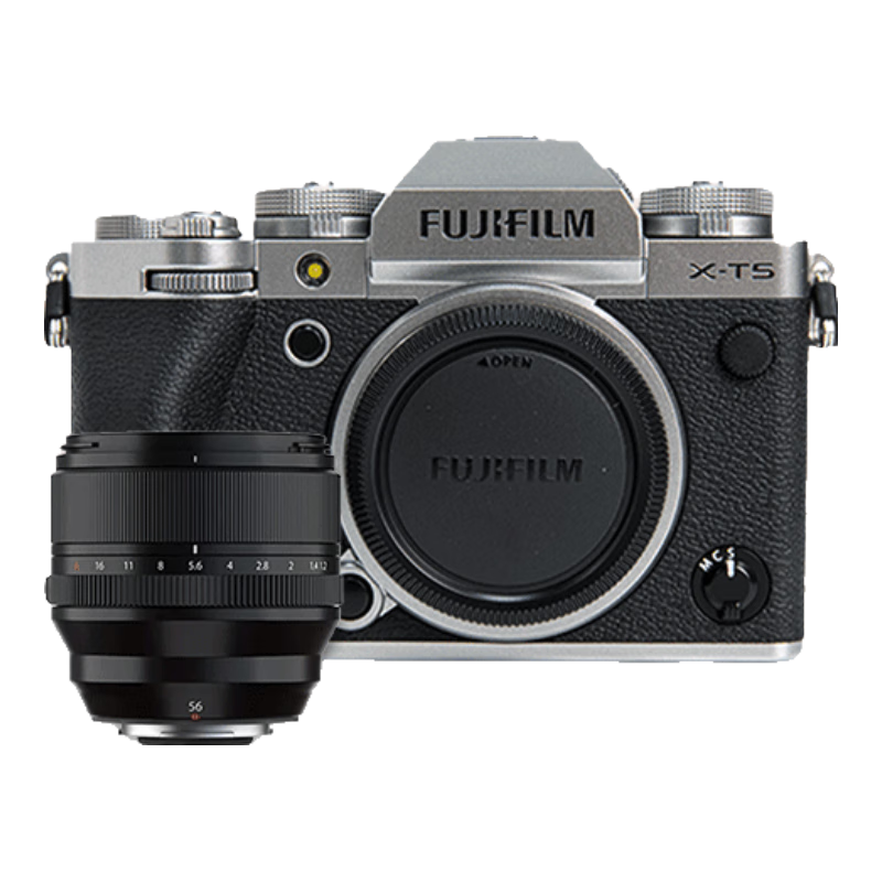 富士（FUJIFILM）富士XT5 X-T5 專業(yè)微單數(shù)碼相機(jī) 高清6K Vlog直播攝影攝像照相機(jī) X-T5 銀+XF 56mm f1.2定焦鏡頭 標(biāo)配+256G高速內(nèi)存卡+備用電池