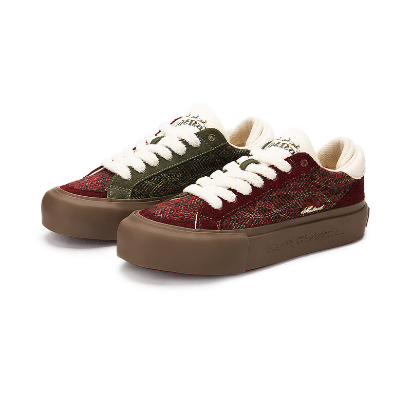 Matnut CHRISTMAS LIMITED 圣诞限定系列 鸳鸯拼色 厚底增高 男女 板鞋 红绿拼色 37 (235mm)