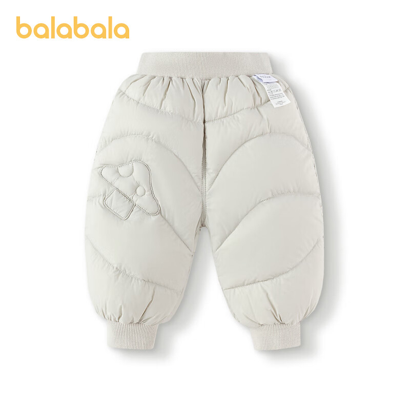 巴拉巴拉儿童羽绒裤男女童长裤冬季保暖裤2025新款潮 沙卡50403-白鸭绒 90 cm