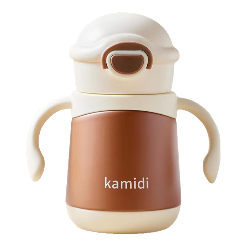 卡蜜迪小月齡嬰兒童保溫杯母嬰喝水杯學(xué)飲杯牛奶杯飲水杯大肚杯奶瓶 直飲管款+送奶嘴頭、背帶 280ml