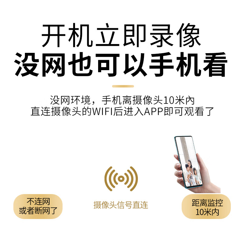 小巧摄像头家用无线远程免插电监控器小型随身便携高清夜视摄像机 4G版:无网远程+高清夜视+32G