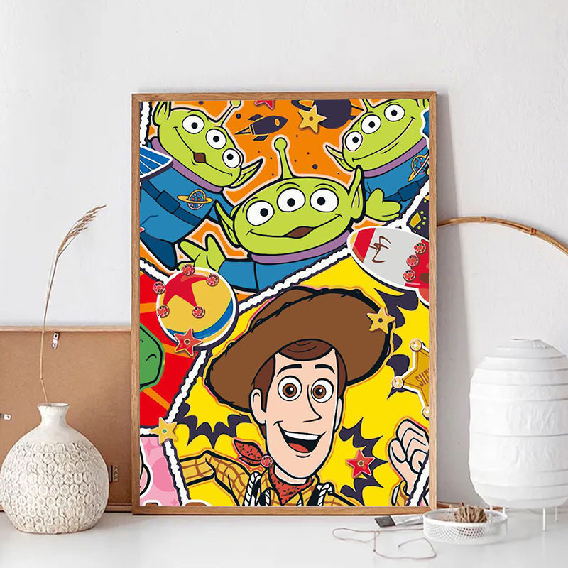 美岸新款数字油画diy玩具总动员巴斯光年卡通动漫涂色自己手工绘画