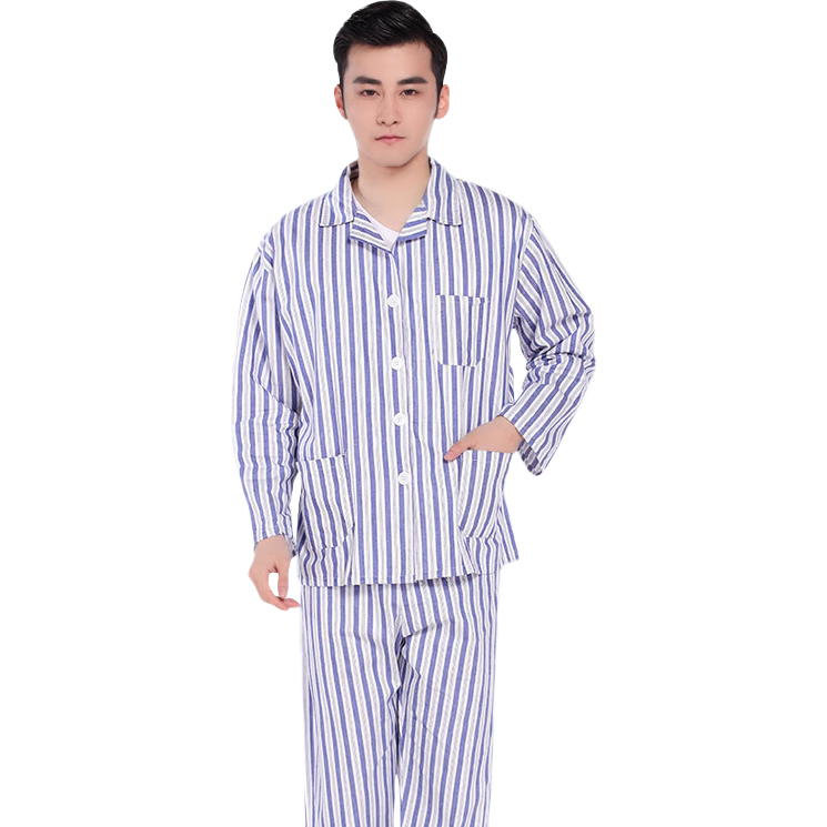 勞博士 LBS815 醫(yī)院病號服 條紋護(hù)理病號服男女病人服 長袖套裝 L