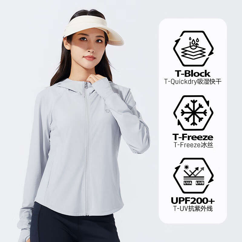 探拓（TECTOP）户外修身防晒衣女2024夏季冰丝透气UPF50+防紫外线轻薄皮肤衣 【修身款】冰河灰 S (80-90斤)