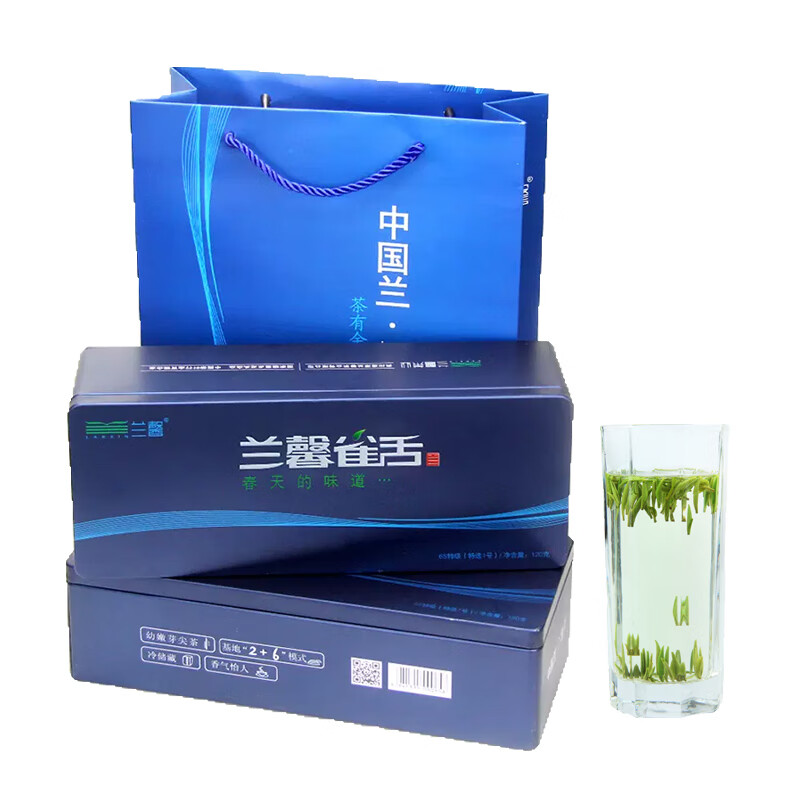 蘭馨雀舌 茶君度6S明前手工免洗干凈茶脆芽湄潭綠茶春茶120g*2盒 120g g 2盒裝