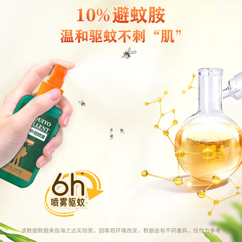 武捕手驱蚊喷雾户外驱蚊水10%避蚊胺驱蚊液防蚊神器花露水防蚊喷雾 【第二瓶半价】驱蚊喷雾*2瓶