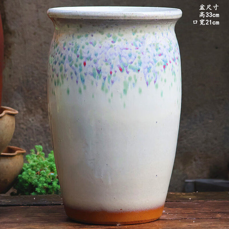山頭林村手工簡(jiǎn)約歐式粗陶老樁陶罐透氣紫砂多肉花盆家用三角梅月季蘭花盆