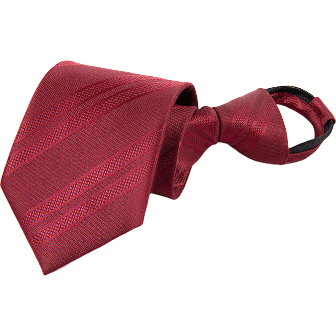 GLO-STORY8cm拉鏈領(lǐng)帶男士免打結一拉得結婚商務(wù)正裝禮盒裝 紅色斜紋