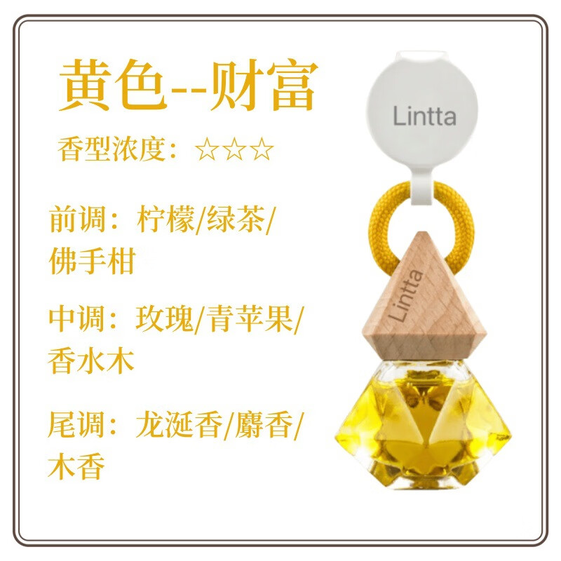 LINTTA朗汽车香水挂件车载香薰香水挂饰车内香氛装饰用品汽车摆件 【晶钻】黄色-财富 春