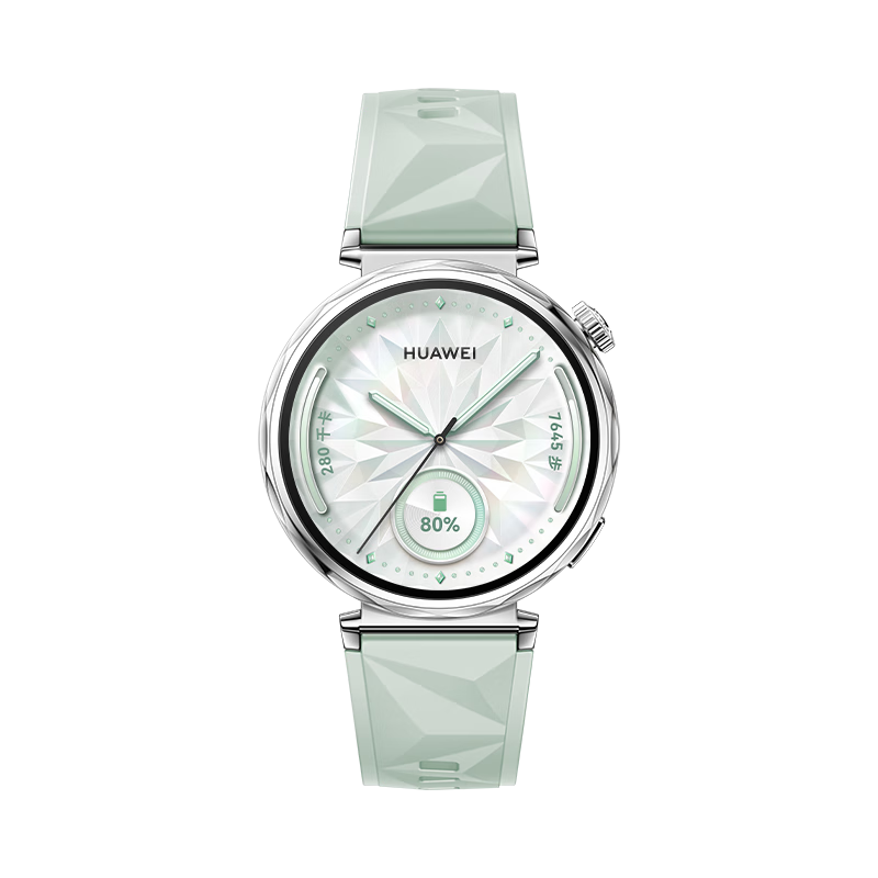 新品: 华为（HUAWEI）WATCH GT 5 41mm 湖光青 氟橡胶表带 华为智能手表 情绪健康助手 玄玑感知系统
