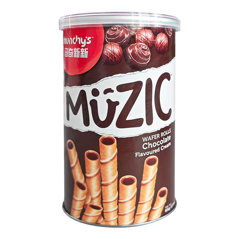 马奇新新 马来西亚进口威化点心休闲零食夹心饼干多口味下午茶曲奇蛋卷 蛋卷85g*4