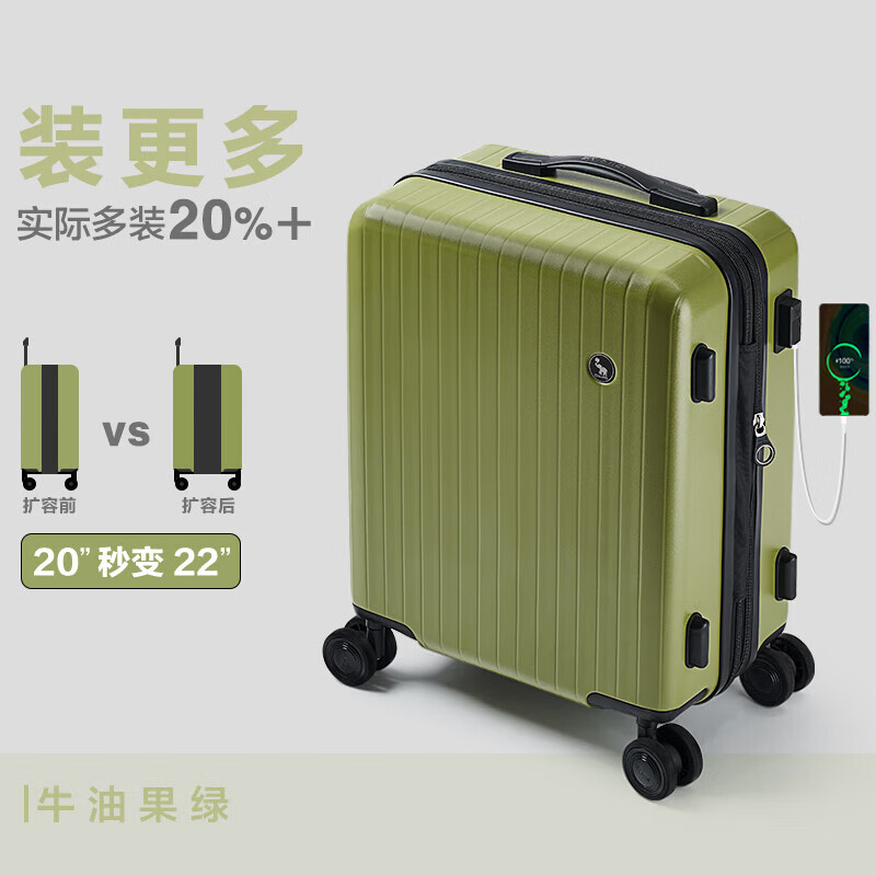 爱华仕爱华仕糖果箱行李箱20寸大容量扩展皮箱拉杆女24密码旅行耐用